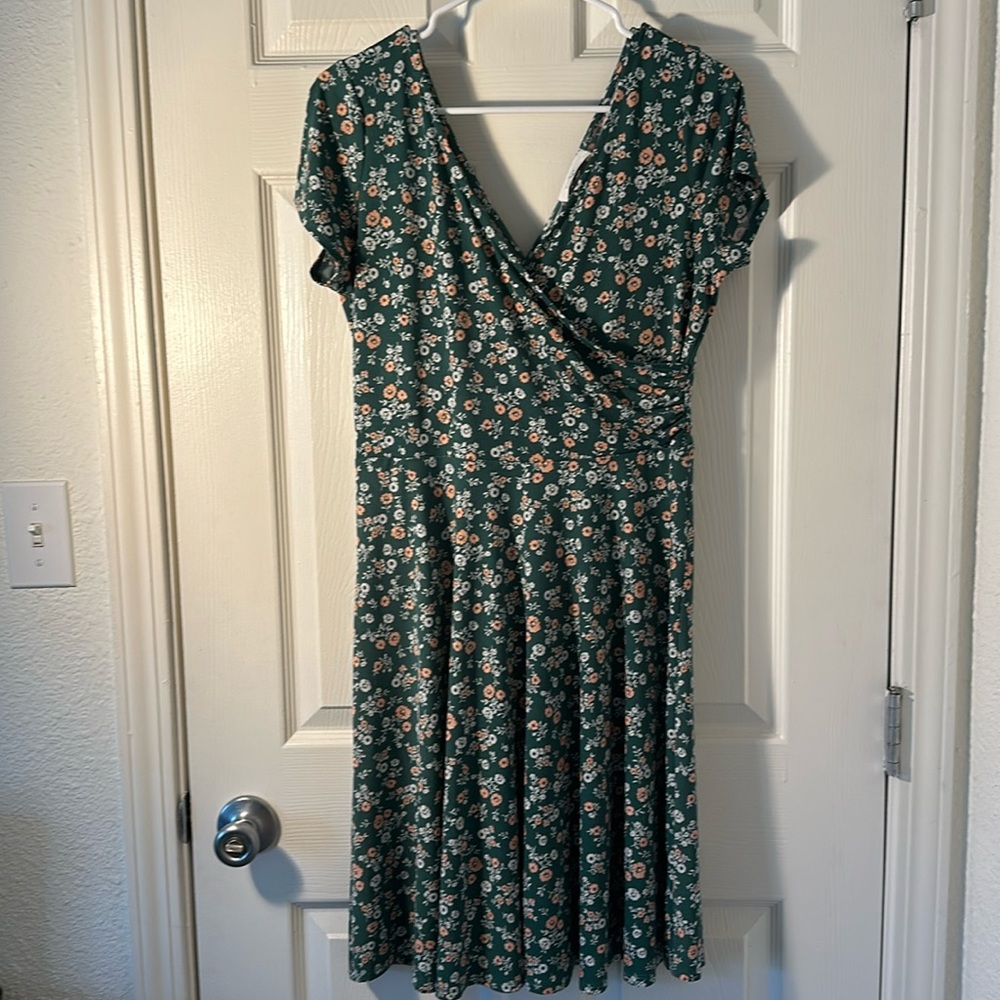 Green floral dress